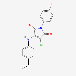 molecular formula C18H14ClIN2O2 B4895404 3-chloro-4-[(4-ethylphenyl)amino]-1-(4-iodophenyl)-1H-pyrrole-2,5-dione 