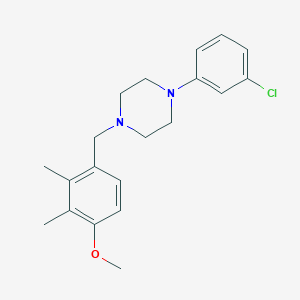 1-(3-chlorophenyl)-4-(4-methoxy-2,3-dimethylbenzyl)piperazine