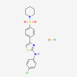 molecular formula C20H21BrClN3O2S2 B4895417 N-(4-chlorophenyl)-4-[4-(1-piperidinylsulfonyl)phenyl]-1,3-thiazol-2-amine hydrobromide 