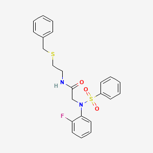 molecular formula C23H23FN2O3S2 B4895425 N~1~-[2-(benzylthio)ethyl]-N~2~-(2-fluorophenyl)-N~2~-(phenylsulfonyl)glycinamide CAS No. 425685-05-8