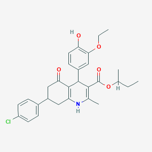 molecular formula C29H32ClNO5 B4895426 sec-butyl 7-(4-chlorophenyl)-4-(3-ethoxy-4-hydroxyphenyl)-2-methyl-5-oxo-1,4,5,6,7,8-hexahydro-3-quinolinecarboxylate 