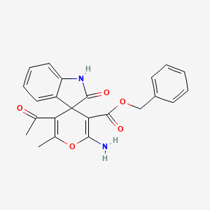molecular formula C23H20N2O5 B4895432 benzyl 5'-acetyl-2'-amino-6'-methyl-2-oxo-1,2-dihydrospiro[indole-3,4'-pyran]-3'-carboxylate CAS No. 5678-84-2