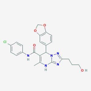 7-(1,3-benzodioxol-5-yl)-N-(4-chlorophenyl)-2-(3-hydroxypropyl)-5-methyl-4,7-dihydro[1,2,4]triazolo[1,5-a]pyrimidine-6-carboxamide