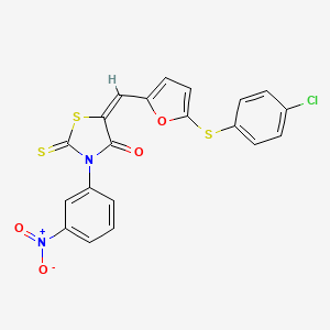 molecular formula C20H11ClN2O4S3 B4895451 5-({5-[(4-chlorophenyl)thio]-2-furyl}methylene)-3-(3-nitrophenyl)-2-thioxo-1,3-thiazolidin-4-one 