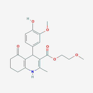 molecular formula C21H25NO6 B4895470 2-methoxyethyl 4-(4-hydroxy-3-methoxyphenyl)-2-methyl-5-oxo-1,4,5,6,7,8-hexahydro-3-quinolinecarboxylate 