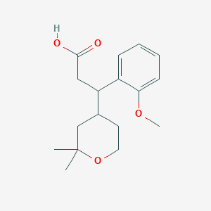 molecular formula C17H24O4 B4895480 3-(2,2-dimethyltetrahydro-2H-pyran-4-yl)-3-(2-methoxyphenyl)propanoic acid 