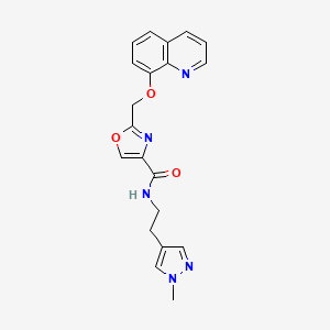 N-[2-(1-methyl-1H-pyrazol-4-yl)ethyl]-2-[(8-quinolinyloxy)methyl]-1,3-oxazole-4-carboxamide