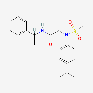 molecular formula C20H26N2O3S B4895534 N~2~-(4-isopropylphenyl)-N~2~-(methylsulfonyl)-N~1~-(1-phenylethyl)glycinamide 