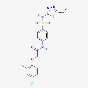 molecular formula C19H19ClN4O4S2 B4895541 2-(4-chloro-2-methylphenoxy)-N-(4-{[(5-ethyl-1,3,4-thiadiazol-2-yl)amino]sulfonyl}phenyl)acetamide 