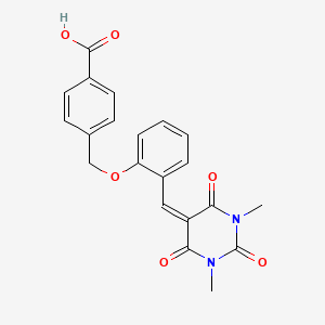 molecular formula C21H18N2O6 B4895548 4-({2-[(1,3-dimethyl-2,4,6-trioxotetrahydro-5(2H)-pyrimidinylidene)methyl]phenoxy}methyl)benzoic acid 