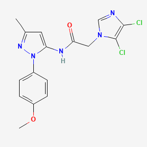 molecular formula C16H15Cl2N5O2 B4895628 2-(4,5-dichloro-1H-imidazol-1-yl)-N-[1-(4-methoxyphenyl)-3-methyl-1H-pyrazol-5-yl]acetamide 