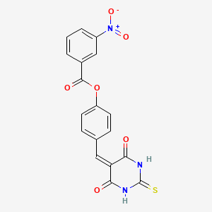 molecular formula C18H11N3O6S B4895649 4-[(4,6-dioxo-2-thioxotetrahydro-5(2H)-pyrimidinylidene)methyl]phenyl 3-nitrobenzoate 