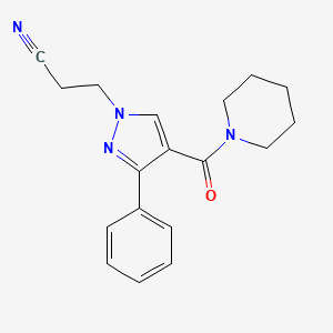 3-[3-phenyl-4-(1-piperidinylcarbonyl)-1H-pyrazol-1-yl]propanenitrile