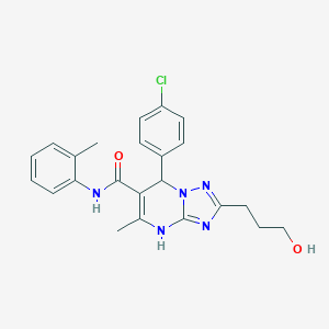 7-(4-Chlorophenyl)-2-(3-hydroxypropyl)-5-methyl-N-(2-methylphenyl)-4,7-dihydro-[1,2,4]triazolo[1,5-a]pyrimidine-6-carboxamide