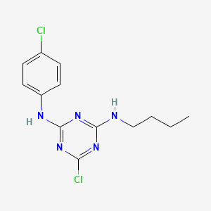 molecular formula C13H15Cl2N5 B4895725 N-butyl-6-chloro-N'-(4-chlorophenyl)-1,3,5-triazine-2,4-diamine 