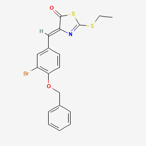molecular formula C19H16BrNO2S2 B4895734 4-[4-(benzyloxy)-3-bromobenzylidene]-2-(ethylthio)-1,3-thiazol-5(4H)-one 