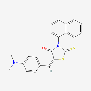molecular formula C22H18N2OS2 B4895742 5-[4-(dimethylamino)benzylidene]-3-(1-naphthyl)-2-thioxo-1,3-thiazolidin-4-one 