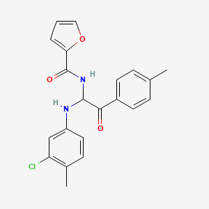 molecular formula C21H19ClN2O3 B4895753 N-[1-[(3-chloro-4-methylphenyl)amino]-2-(4-methylphenyl)-2-oxoethyl]-2-furamide 