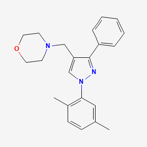 molecular formula C22H25N3O B4895771 4-{[1-(2,5-dimethylphenyl)-3-phenyl-1H-pyrazol-4-yl]methyl}morpholine 