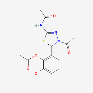 2-[3-acetyl-5-(acetylamino)-2,3-dihydro-1,3,4-thiadiazol-2-yl]-6-methoxyphenyl acetate