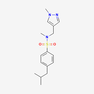 molecular formula C16H23N3O2S B4895791 4-isobutyl-N-methyl-N-[(1-methyl-1H-pyrazol-4-yl)methyl]benzenesulfonamide 