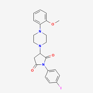 molecular formula C21H22IN3O3 B4895841 1-(4-iodophenyl)-3-[4-(2-methoxyphenyl)-1-piperazinyl]-2,5-pyrrolidinedione 