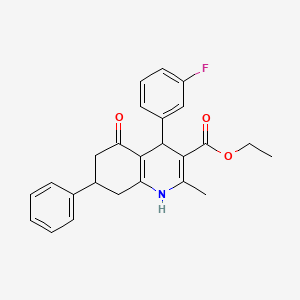 molecular formula C25H24FNO3 B4895847 ethyl 4-(3-fluorophenyl)-2-methyl-5-oxo-7-phenyl-1,4,5,6,7,8-hexahydro-3-quinolinecarboxylate 
