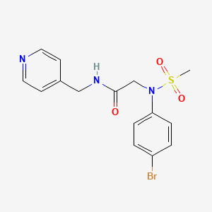 molecular formula C15H16BrN3O3S B4895855 N~2~-(4-bromophenyl)-N~2~-(methylsulfonyl)-N~1~-(4-pyridinylmethyl)glycinamide 