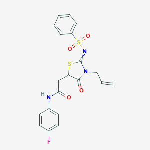 2-(3-allyl-4-oxo-2-((phenylsulfonyl)imino)thiazolidin-5-yl)-N-(4-fluorophenyl)acetamide