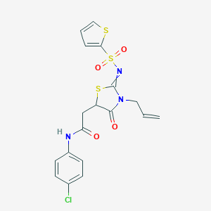 2-{3-allyl-4-oxo-2-[(2-thienylsulfonyl)imino]-1,3-thiazolidin-5-yl}-N-(4-chlorophenyl)acetamide