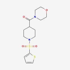 molecular formula C14H20N2O4S2 B4895880 4-{[1-(2-thienylsulfonyl)-4-piperidinyl]carbonyl}morpholine 