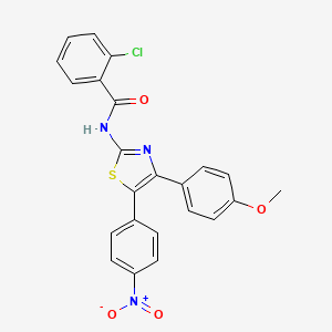 molecular formula C23H16ClN3O4S B4895881 2-chloro-N-[4-(4-methoxyphenyl)-5-(4-nitrophenyl)-1,3-thiazol-2-yl]benzamide 