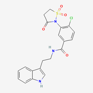 molecular formula C20H18ClN3O4S B4895889 4-chloro-3-(1,1-dioxido-3-oxo-2-isothiazolidinyl)-N-[2-(1H-indol-3-yl)ethyl]benzamide 