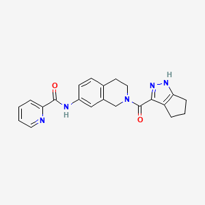 molecular formula C22H21N5O2 B4895894 N-[2-(1,4,5,6-tetrahydrocyclopenta[c]pyrazol-3-ylcarbonyl)-1,2,3,4-tetrahydro-7-isoquinolinyl]-2-pyridinecarboxamide 