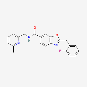 2-(2-fluorobenzyl)-N-[(6-methyl-2-pyridinyl)methyl]-1,3-benzoxazole-6-carboxamide