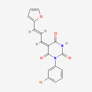 molecular formula C17H11BrN2O4 B4895957 1-(3-bromophenyl)-5-[3-(2-furyl)-2-propen-1-ylidene]-2,4,6(1H,3H,5H)-pyrimidinetrione 