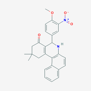 molecular formula C26H24N2O4 B4895971 5-(4-methoxy-3-nitrophenyl)-2,2-dimethyl-2,3,5,6-tetrahydrobenzo[a]phenanthridin-4(1H)-one 