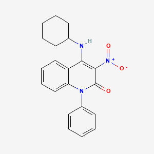 molecular formula C21H21N3O3 B4895991 4-(cyclohexylamino)-3-nitro-1-phenyl-2(1H)-quinolinone 