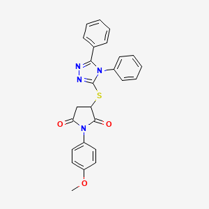 3-[(4,5-diphenyl-4H-1,2,4-triazol-3-yl)thio]-1-(4-methoxyphenyl)-2,5-pyrrolidinedione