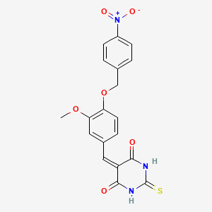 5-{3-methoxy-4-[(4-nitrobenzyl)oxy]benzylidene}-2-thioxodihydro-4,6(1H,5H)-pyrimidinedione