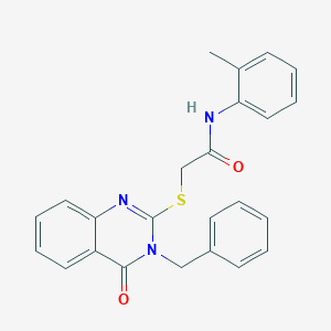 molecular formula C24H21N3O2S B4896040 2-[(3-benzyl-4-oxo-3,4-dihydro-2-quinazolinyl)thio]-N-(2-methylphenyl)acetamide 
