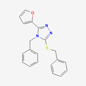 molecular formula C20H17N3OS B4896044 4-benzyl-3-(benzylthio)-5-(2-furyl)-4H-1,2,4-triazole 