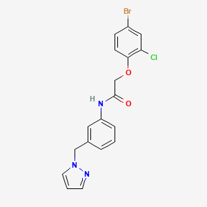 molecular formula C18H15BrClN3O2 B4896050 2-(4-bromo-2-chlorophenoxy)-N-[3-(1H-pyrazol-1-ylmethyl)phenyl]acetamide 