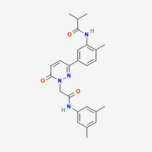 molecular formula C25H28N4O3 B4896074 N-[5-(1-{2-[(3,5-dimethylphenyl)amino]-2-oxoethyl}-6-oxo-1,6-dihydro-3-pyridazinyl)-2-methylphenyl]-2-methylpropanamide 