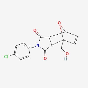 molecular formula C15H12ClNO4 B4896092 4-(4-chlorophenyl)-1-(hydroxymethyl)-10-oxa-4-azatricyclo[5.2.1.0~2,6~]dec-8-ene-3,5-dione 