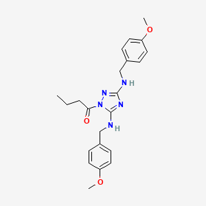 molecular formula C22H27N5O3 B4896108 1-butyryl-N,N'-bis(4-methoxybenzyl)-1H-1,2,4-triazole-3,5-diamine 
