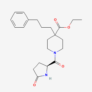 ethyl 1-(5-oxo-L-prolyl)-4-(3-phenylpropyl)-4-piperidinecarboxylate