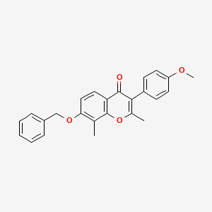 molecular formula C25H22O4 B4896139 7-(benzyloxy)-3-(4-methoxyphenyl)-2,8-dimethyl-4H-chromen-4-one 