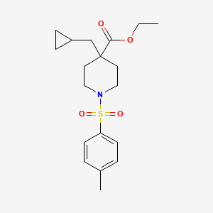 molecular formula C19H27NO4S B4896145 ethyl 4-(cyclopropylmethyl)-1-[(4-methylphenyl)sulfonyl]-4-piperidinecarboxylate 