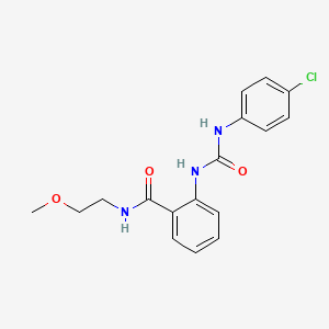 molecular formula C17H18ClN3O3 B4896146 2-({[(4-chlorophenyl)amino]carbonyl}amino)-N-(2-methoxyethyl)benzamide 